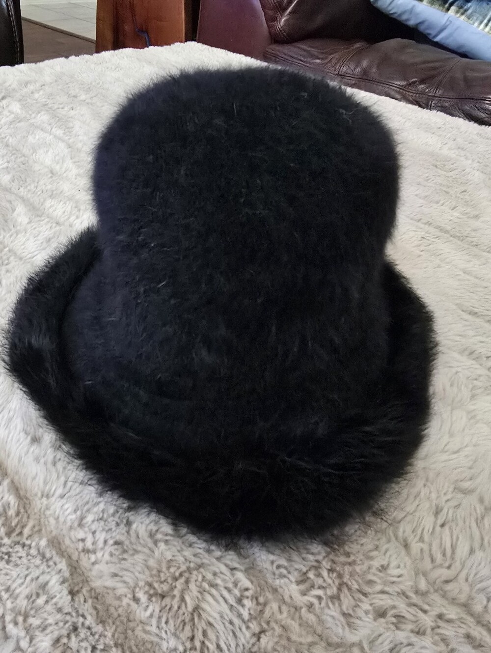 Black Angora Bucket Hat - Women Accessories 57 Cm